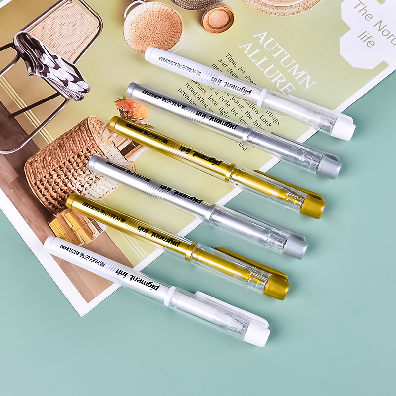 Whiteboard Marker Set - 3Pcs/Set 1.0mm Highlight Marker Pen White/Gold/Silver