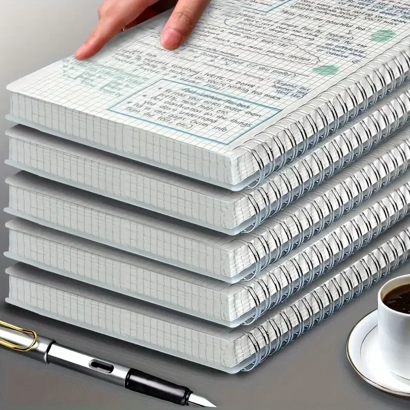 Graph Paper Pad - A5 Grid Spiral Notebook 160 Pages
