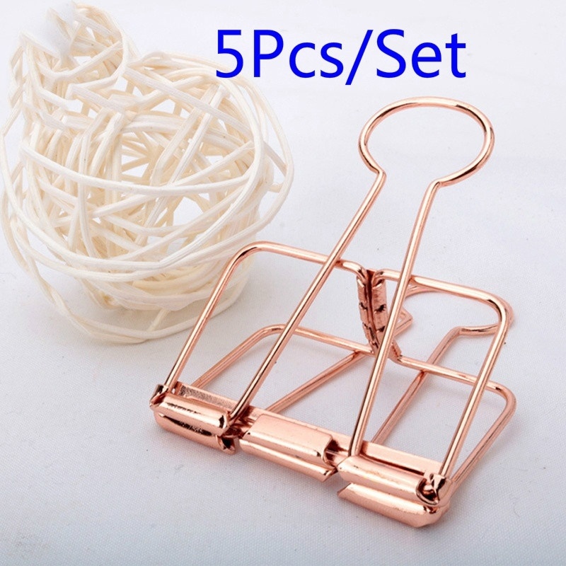 Binder Clip Assorted - 5Pcs Rosegold Binder Clips Paper Clip