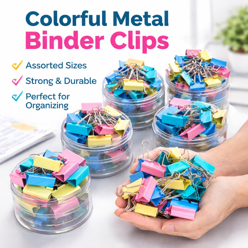 Colorful Metal Binder Clips, A - Binder Clip Assorted review and price