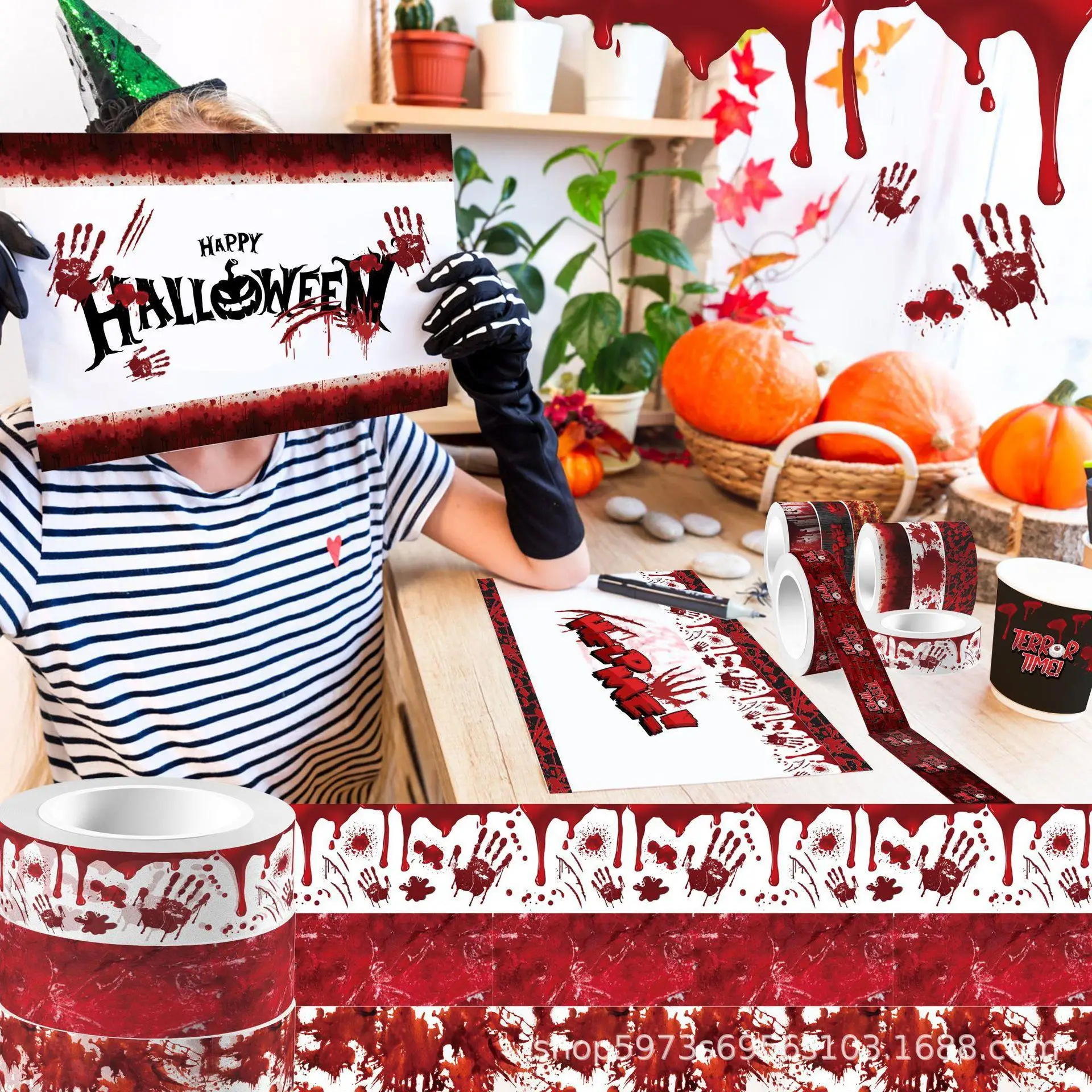 Halloween Bloody Hand Bleeding - Washi Tape Set review and price